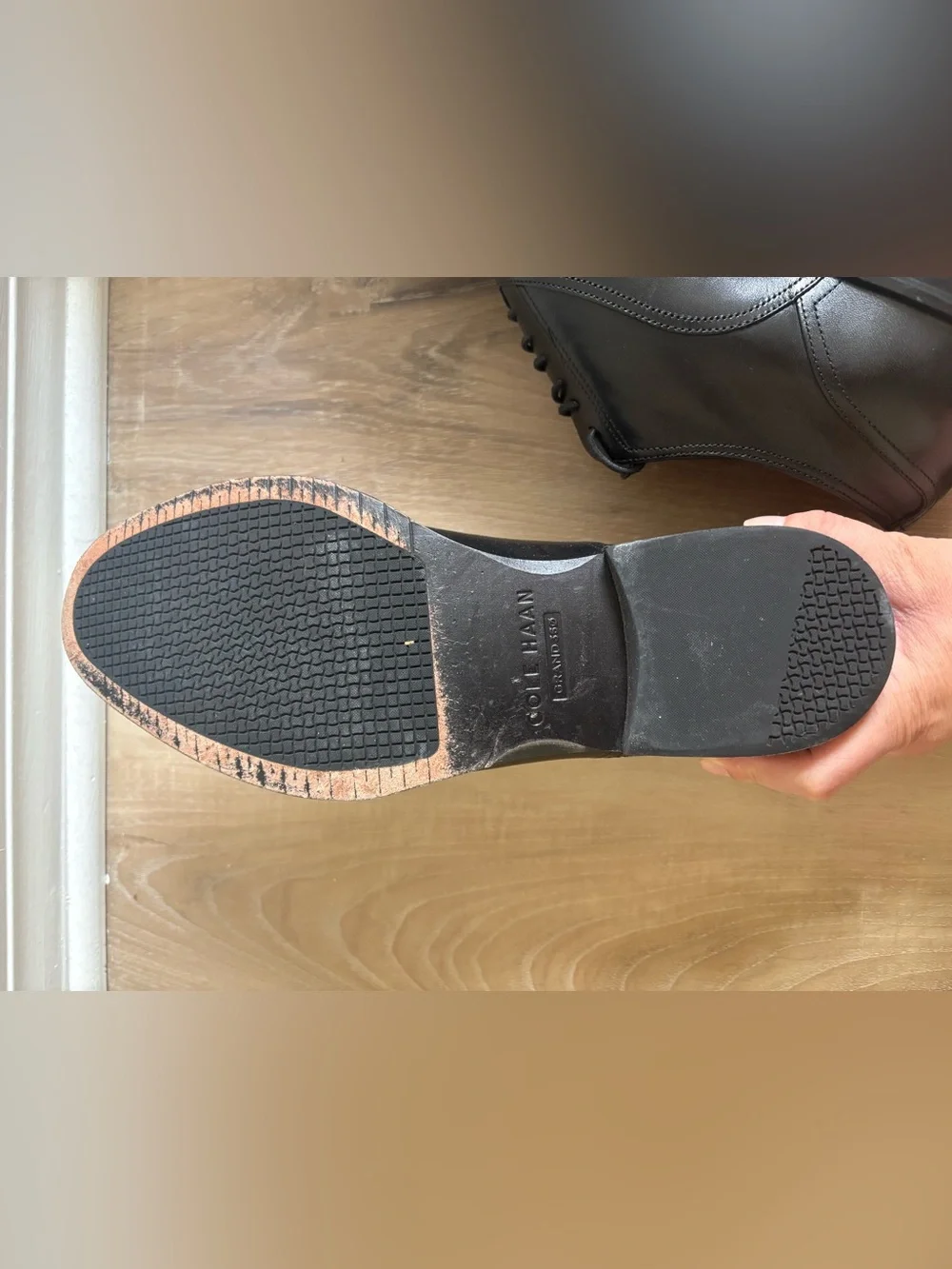Cole Haan Black Leather Cap-Toe Derby Dress Shoes
